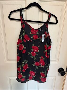 torrid Black Red Rose Print Cami